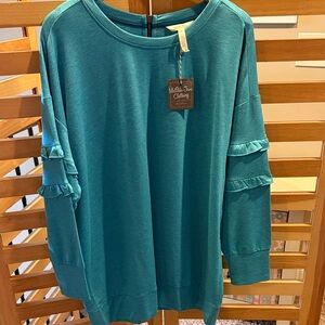 Matilda Jane Blue Ruffle Sleeve Sweatshirt